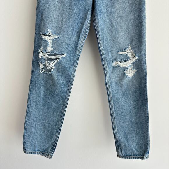 Agolde Jeans Womens 23 Blue Fen Distressed High Rise Relaxed Organic Denim - Picture 3 of 13